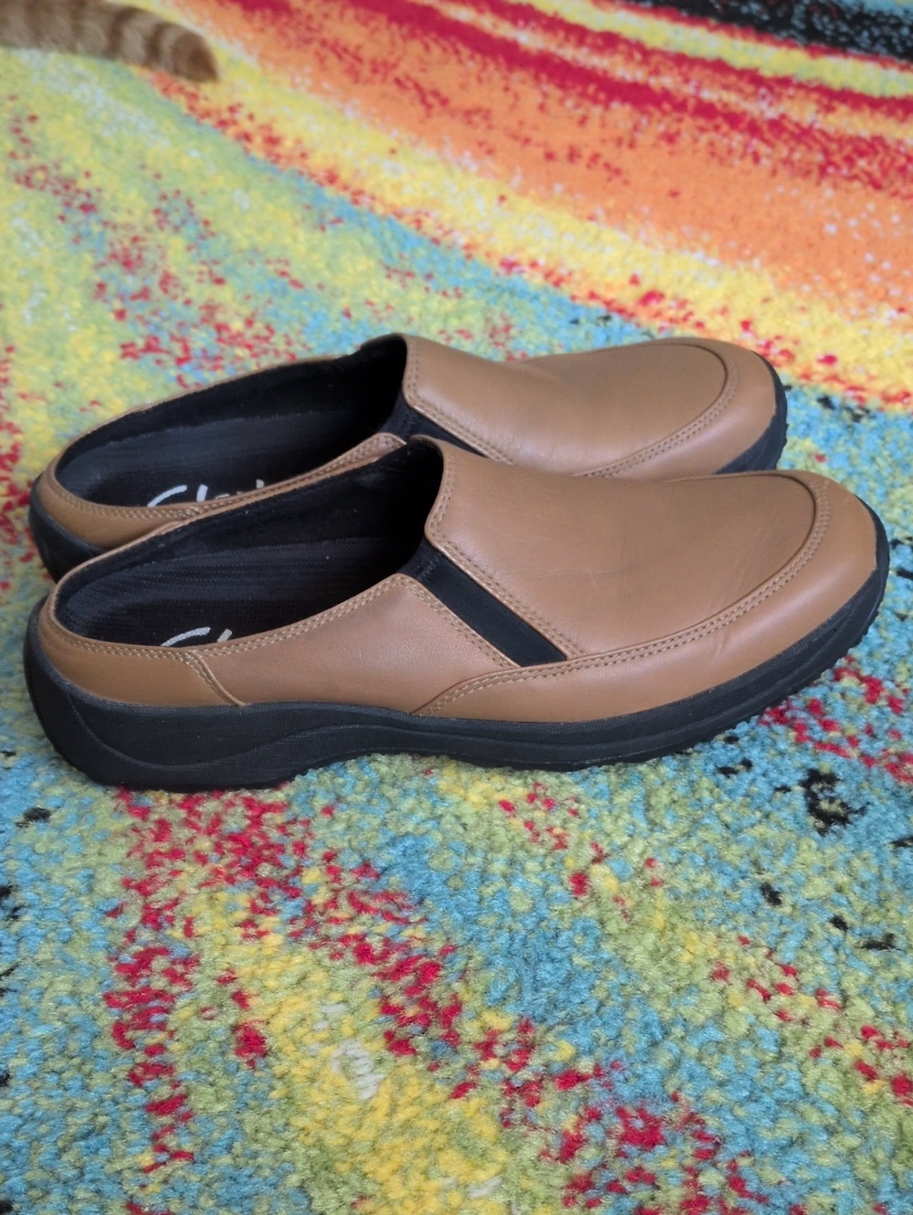 Clarks Leather Mules - Barely Worn!